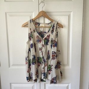 Anthropologie Maeve Floral Boho Sleeveless Top EUC